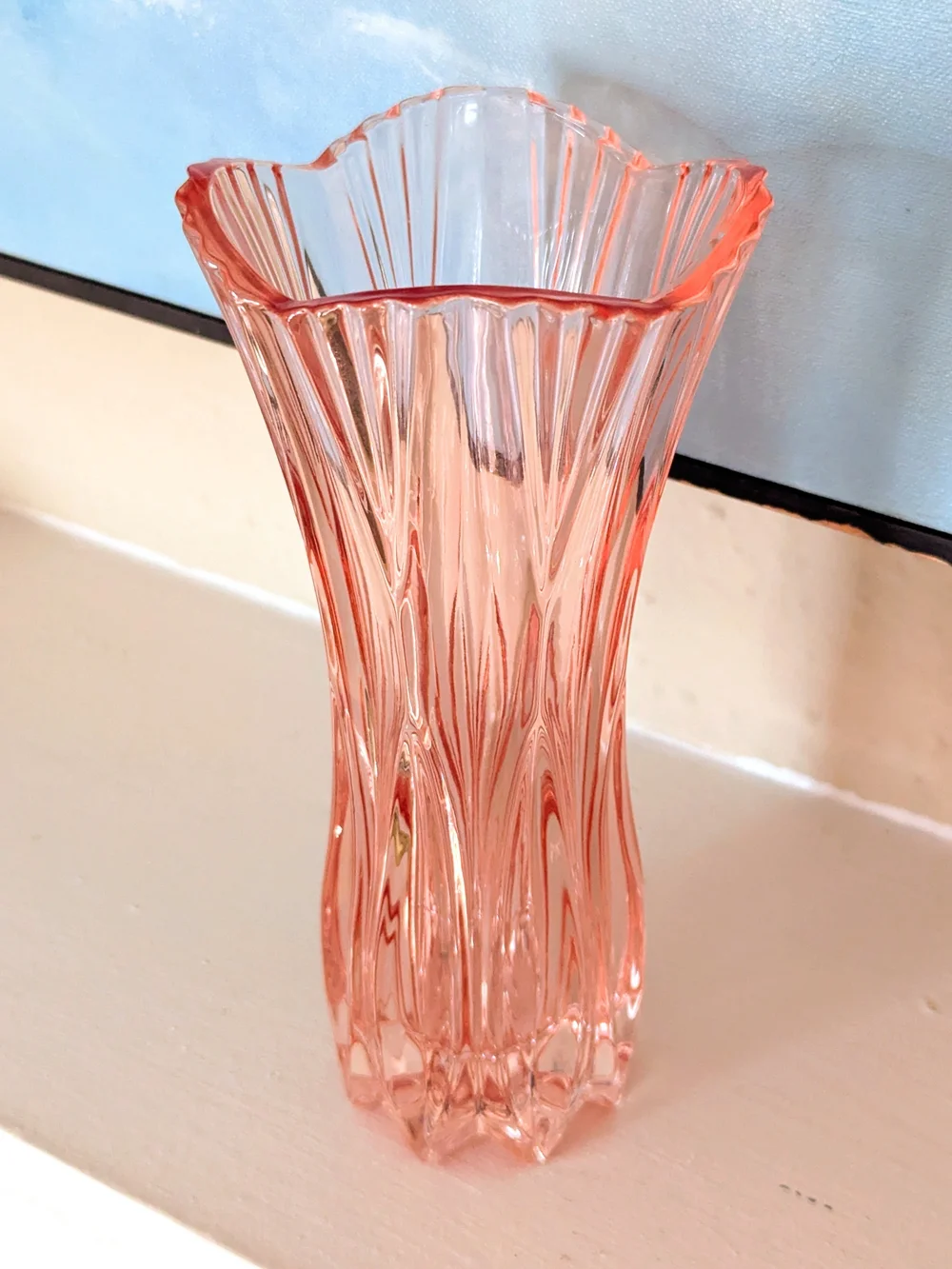 Vintage Pink Tinted Glass Vase